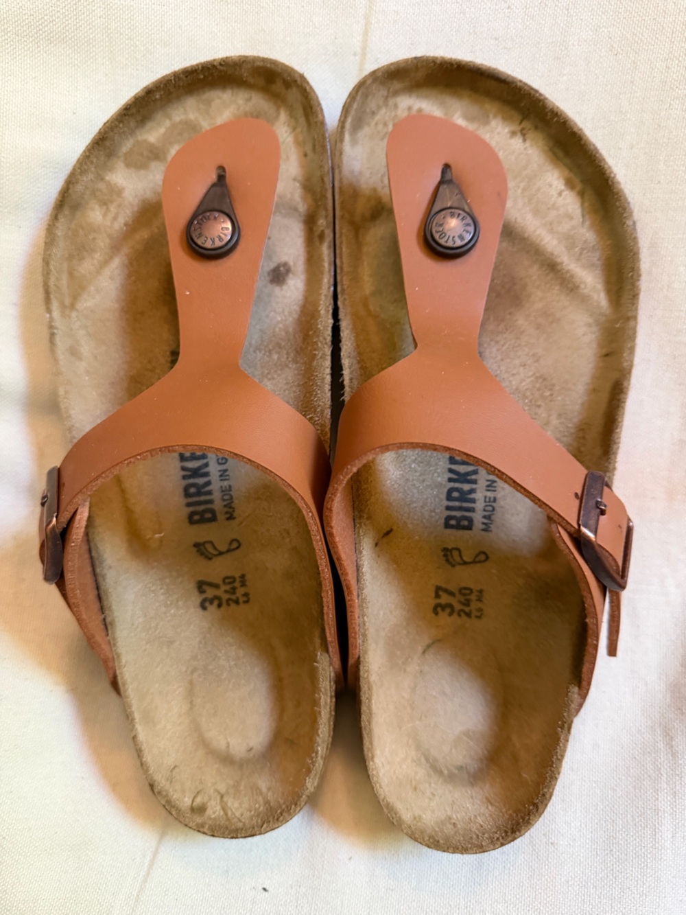 Birkenstock Tan Leather Thong Sandals